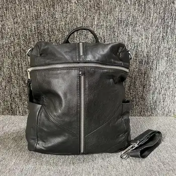 

Cowhide Backpack Genuine Leather Unisex Backpack Feels Good Leather Soft Top Backpack Square Bag Genuine Leather Louie Vuiton