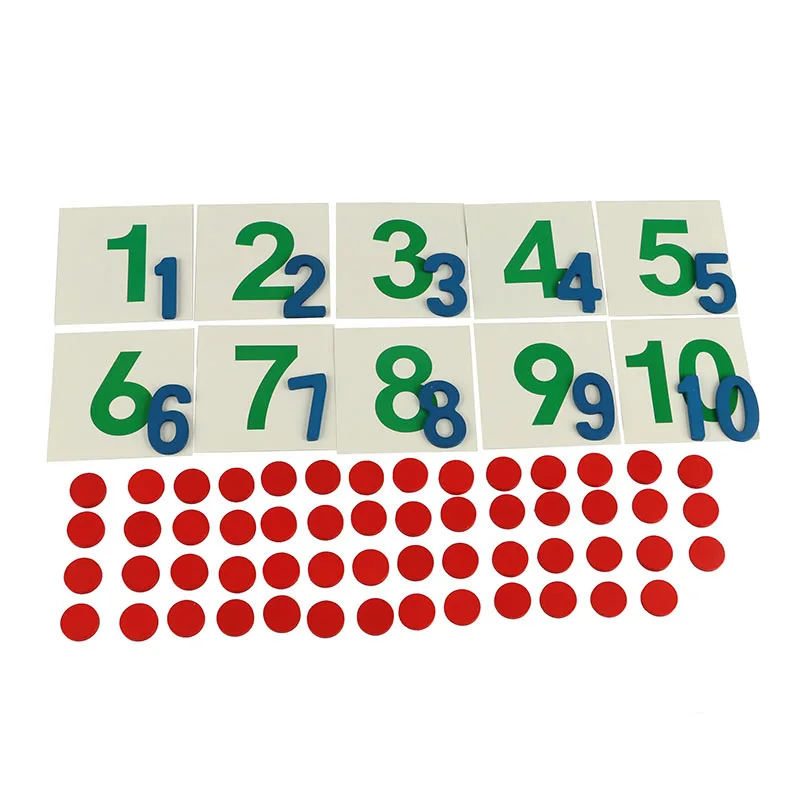 

Montessori Teaching Aids Montessori Mathematics Family Pack with Numbers with Chips Mathematics Early Education 1-10 Cognitive