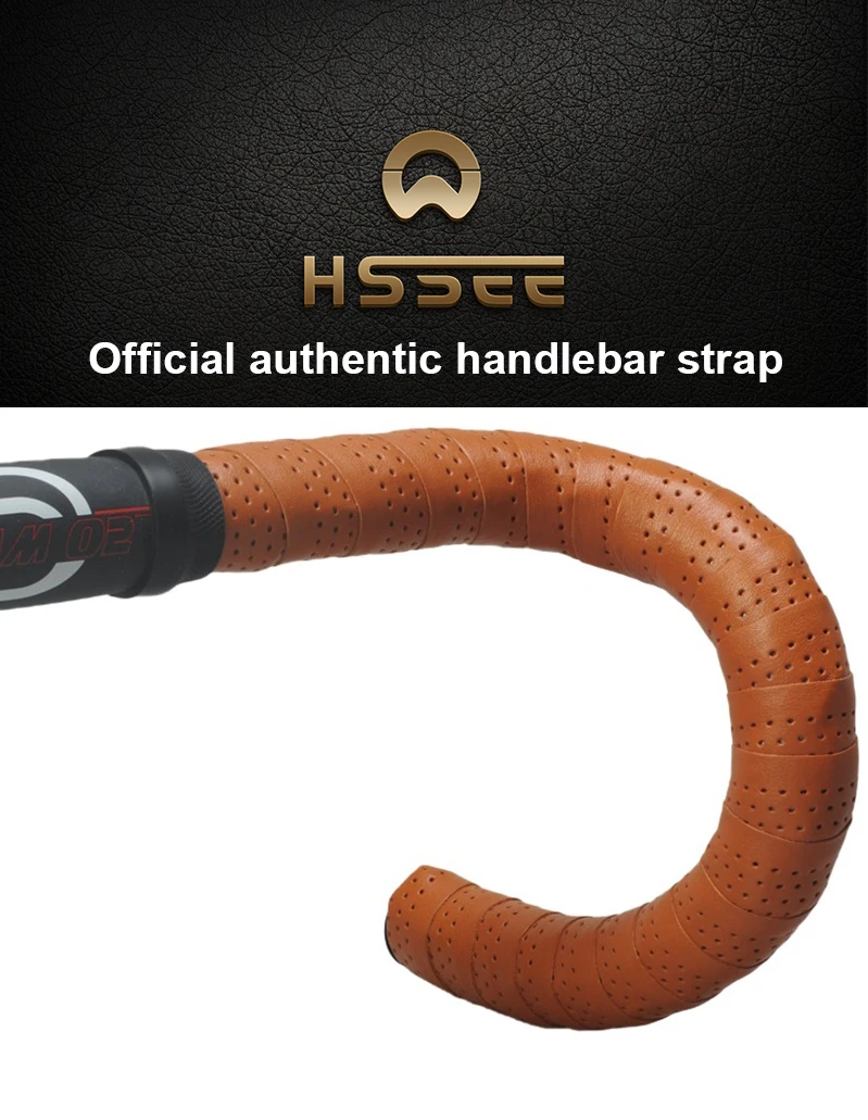 HSSEE Microfiber Reinforced Leather Handlebar Strap Retro Handlebar Strap Racket Strap Easy to Clean Bicycle Accessories