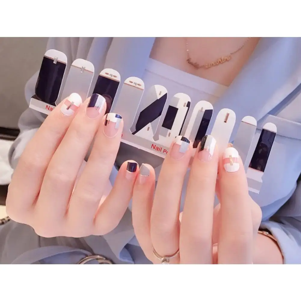 Блестящие наклейки для ногтей DIY наклейки для дизайна ногтей для 20 пальцев маникюрные инструменты