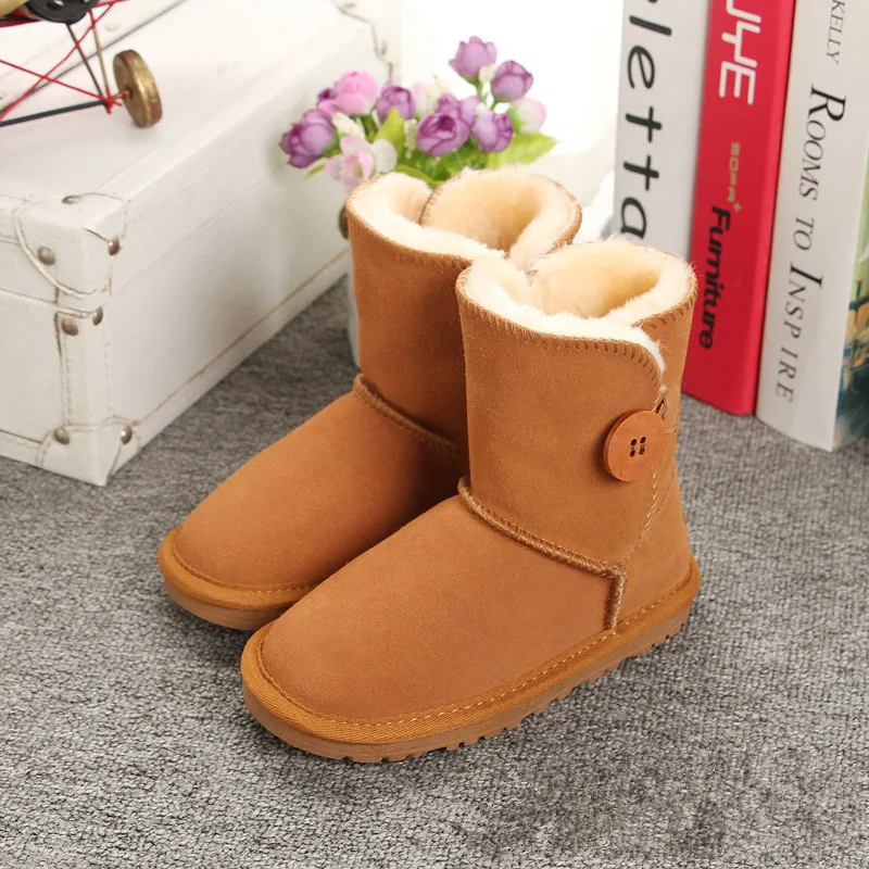 Kids Shoes Winter Warm Boys Girls Fashion Shoe Children Snow Boots Boys Girls Mid-calf Toddler Baby Snow Boots Waterproof - Цвет: maroon