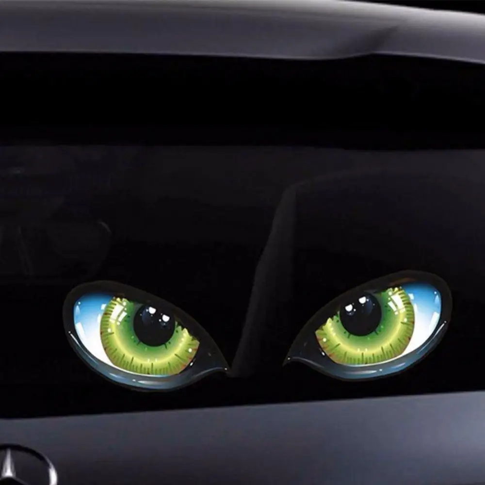 

GloryStar Rearview Mirror Decal Universal Eyes Stickers 2Pcs 3D Stereo Reflective Cat Eyes Car Sticker
