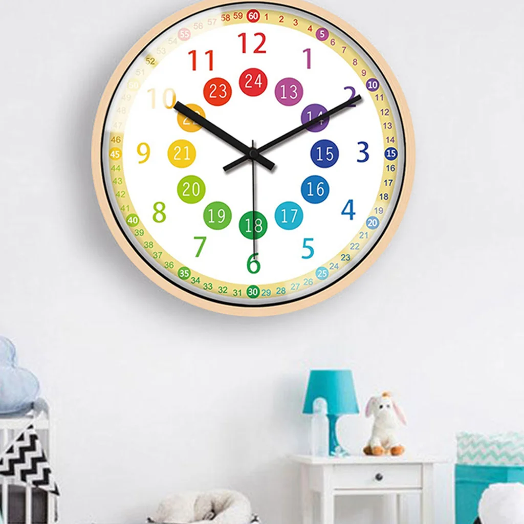 Telling Time Teaching Clock, Silent Non Ticking Battery Operated Learning Clock for Kids, Perfect for School Classroom, Playroom