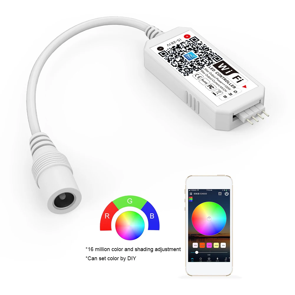 WiFi RGB RGBW LED Controller for 3528 5050 LED Strips Light Alexa Google Home 