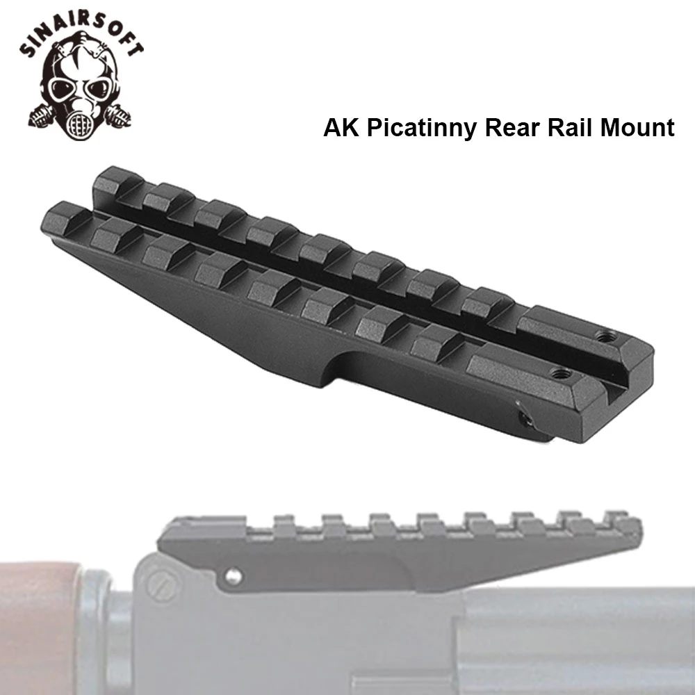 Tactical Aluminum 20mm Picatinny Weaver Rear Rail Adapter Fit AK Series