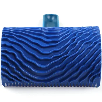 

Graining DIY Rubber Painting Roller Decoration Brush Handle Durable Home Art Wall Wood Pattern Tool Blue Imitation Empaistic