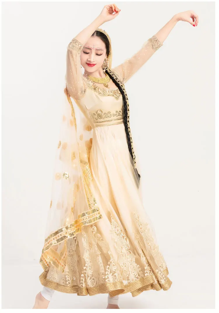Hand-made India Pakistan Sarees Woman India Anna Performance Dress Woman Embroideried Salwar Kameez Sets indian sari top