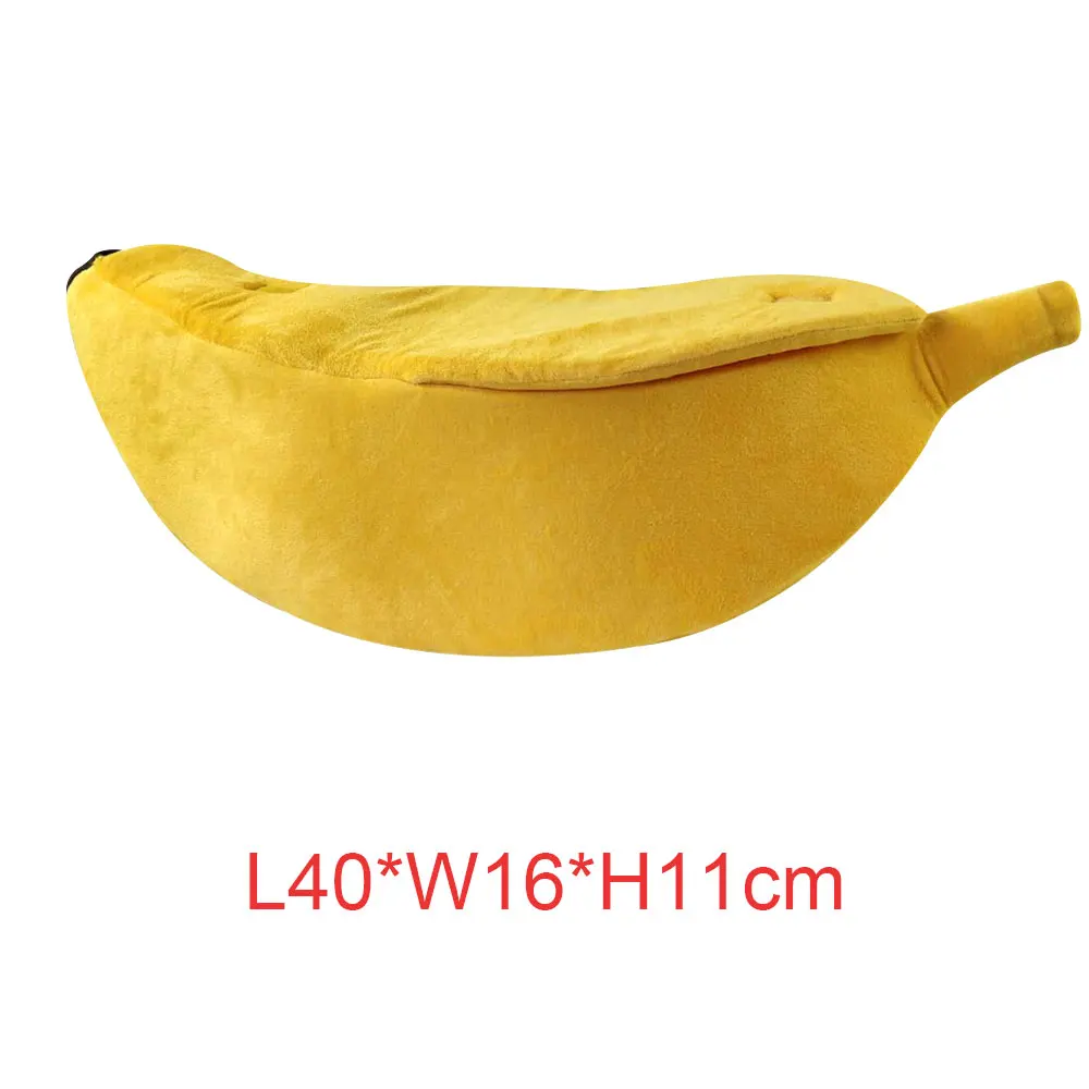 small Кровать для собаки в форме банана, милая одежда для кошки, домик для щенка, креативное гнездо для собаки, аксессуары, мягкая зимняя одежда для питомца - Цвет: small