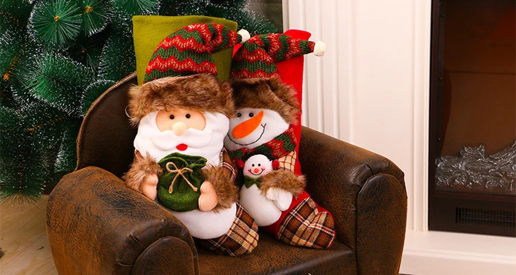 Новинка года; рождественские носки со снеговиком и объемным рисунком Санта-Клауса; рождественские подарки для детей; Подарочная сумка ярких цветов для нового года; Рождественская елка