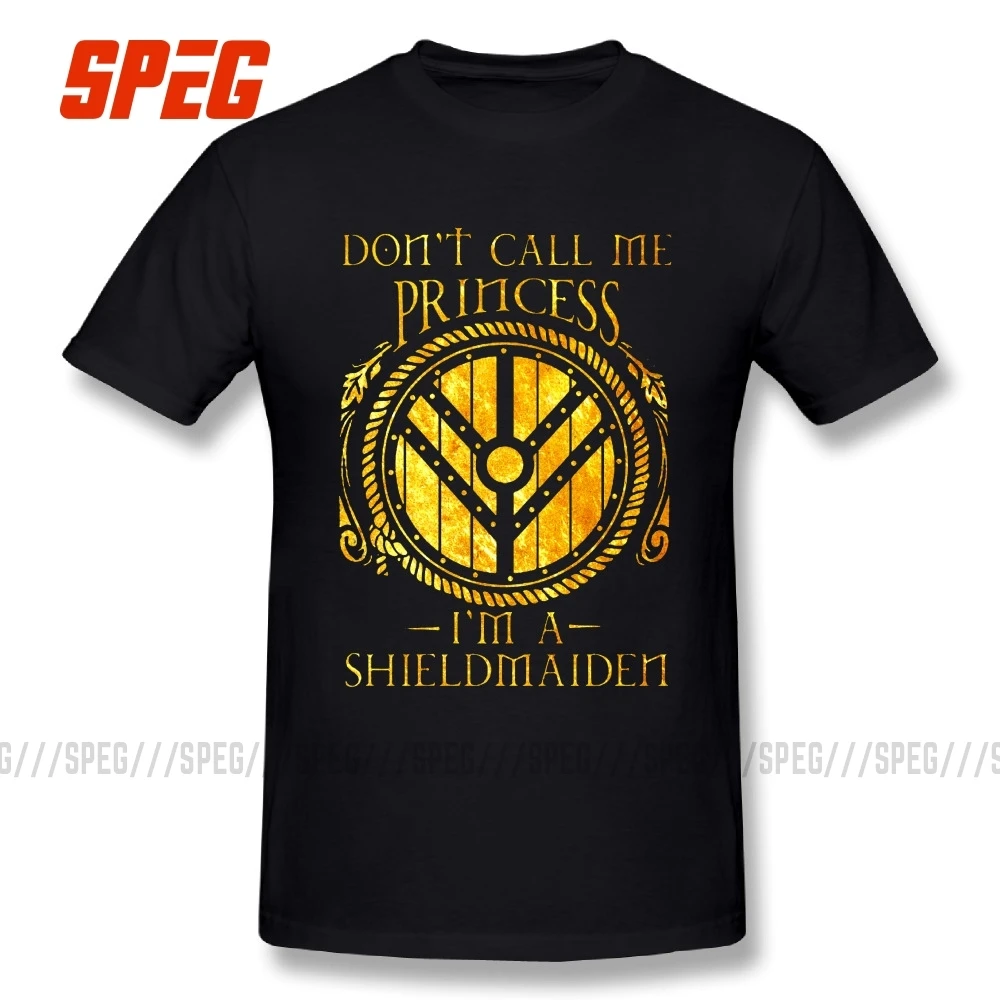 Kaufen Tees Vikings Sie ist Nicht eine Prinzessin Valhalla Männer Oansatz Tops Hipster Baumwolle Kurzarm T Hemd Förderung Männer Kunst t Shirts
