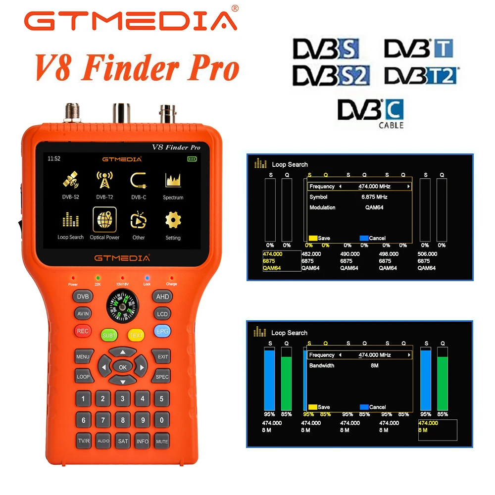 Новый спутниковый ТВ-Искатель GTMEDIA V8 искатель профессиональный DVB-S/S2/S2X/T/T2/C