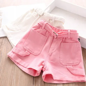 

Summer Girls Belt Double-Pocket Shorts Children's Clothing Wholesale
