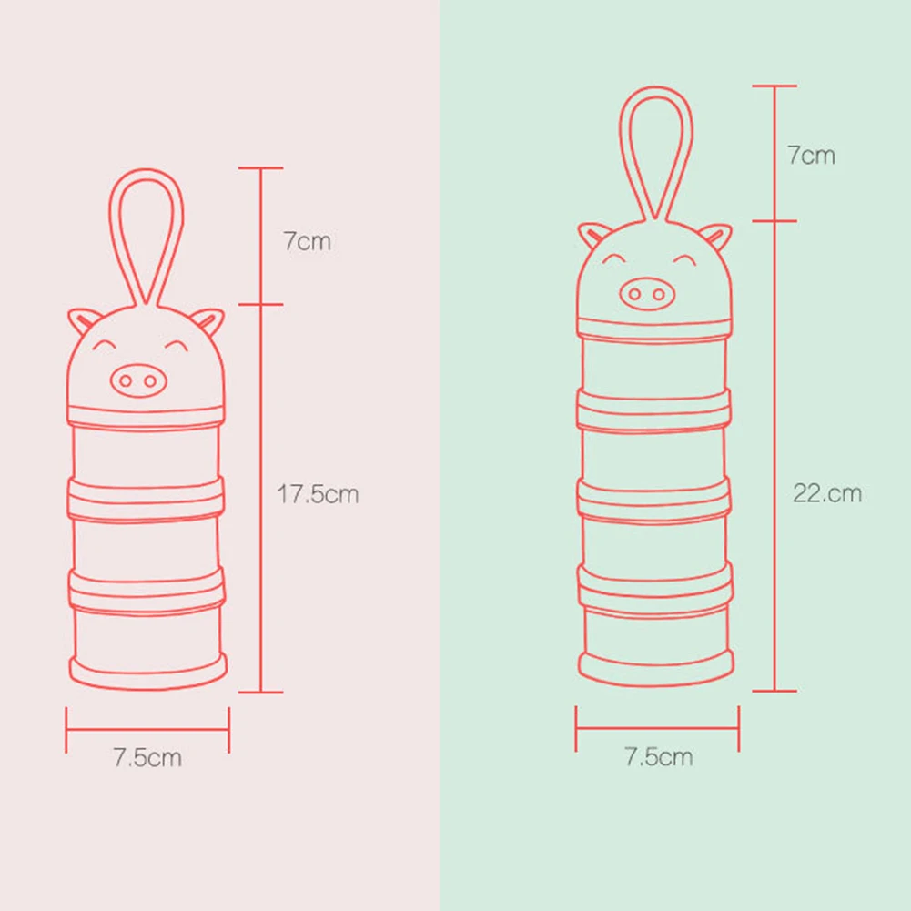 Коробка для новорожденного ребенка с порошком для молока съемная милая свинья Многоуровневая переносная коробка для хранения сухого молока конфетная коробка для хранения еды контейнер