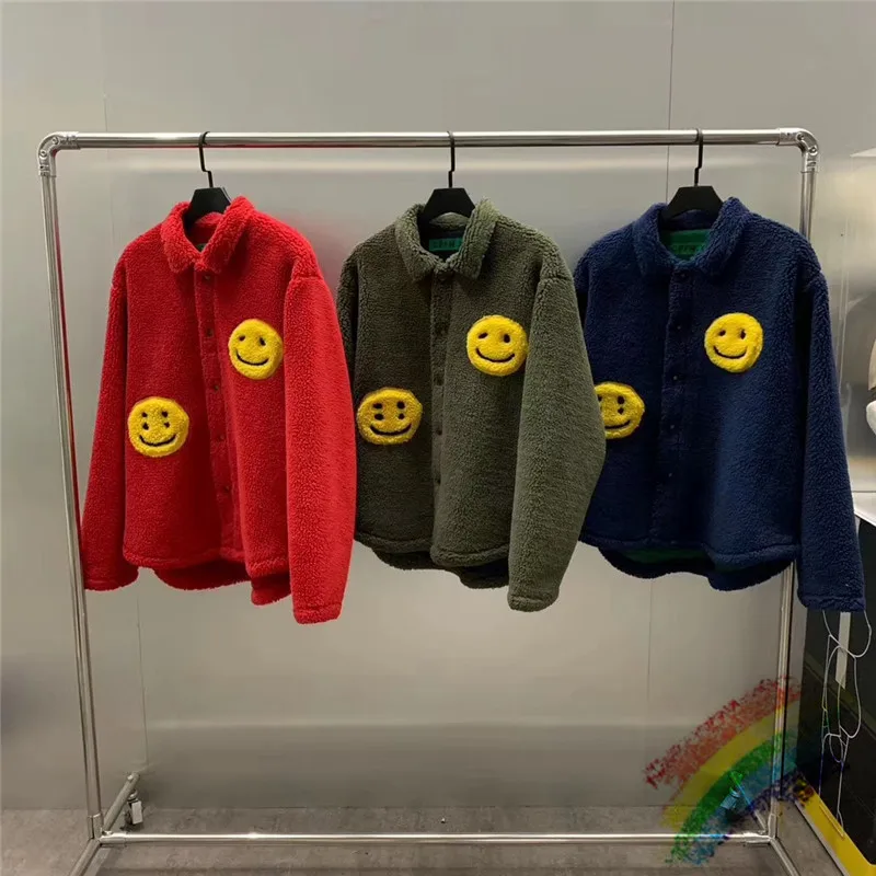 

Kanye West CPFM.XYZ Jacket Men Women Best quality Winter Warm Hairy Smiley Face Green Red Blue Kanye CPFM.XYZ Jacket Coat