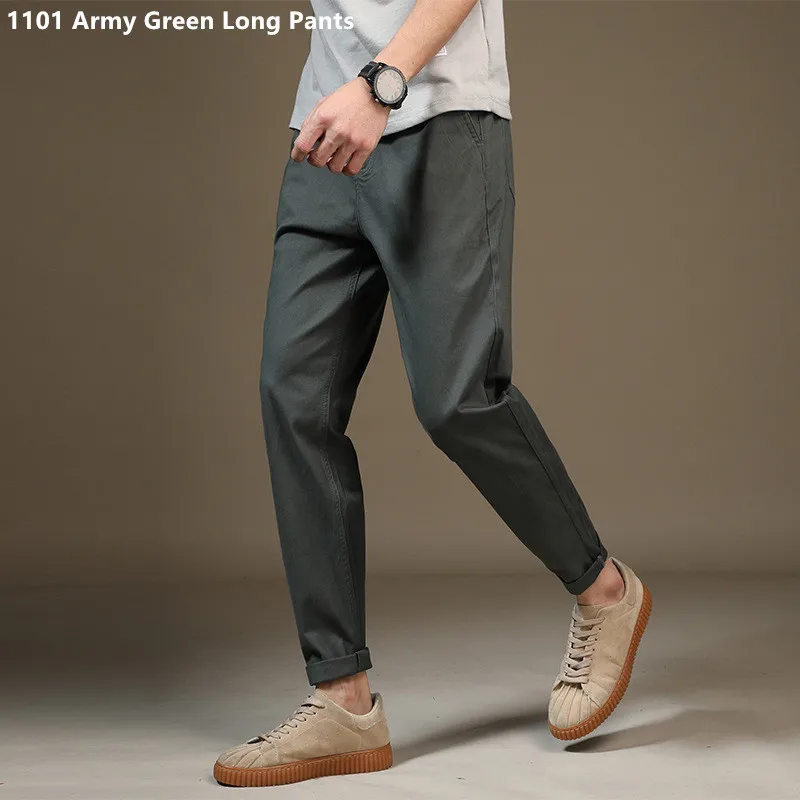 black harem trousers Mens Pants Cotton Loose Casual Stretch Male Elastic Green Black Khaki Blue Spring Autumn Boys Long Trousers Plus Size 44 46 48 genie pants Harem Pants