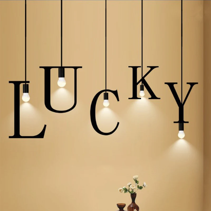 

1Pc Creative Hanging DIY Alphabetic Numbers Chandelier Nordic Decorative English Figure Pendant Lamp