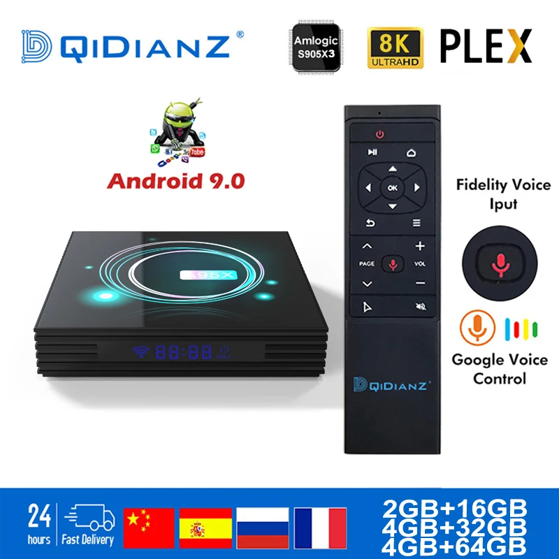 Смарт ТВ приставка A95XF3 Slim Android 9 0 Amlogic S905X3 8k Netflix Plex Media серверный Play Store бесплатное