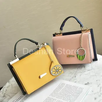 

Watermelon Pendant Leisure PU Ladies Hand Sling Crossbody Bags Women Leather Handbag Female Messenger Shoulder Pink Yellow
