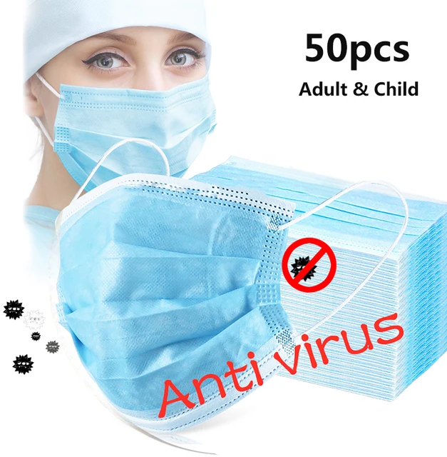 US $8.79  50pcs ffp2 Protective Mask 4-layer Meltblown Filtration Safety Protection Antivirus Bacterial Safe 