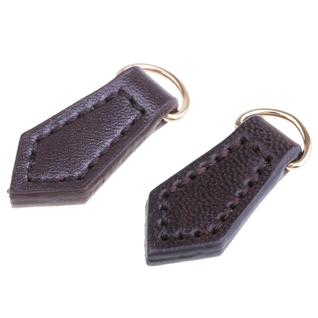 2Pcs Leather Zipper Pull For Boot/Jacket/Bag/Purse Replacement and Production