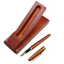 Один комплект перьевая ручка с логотипом чехол из натурального