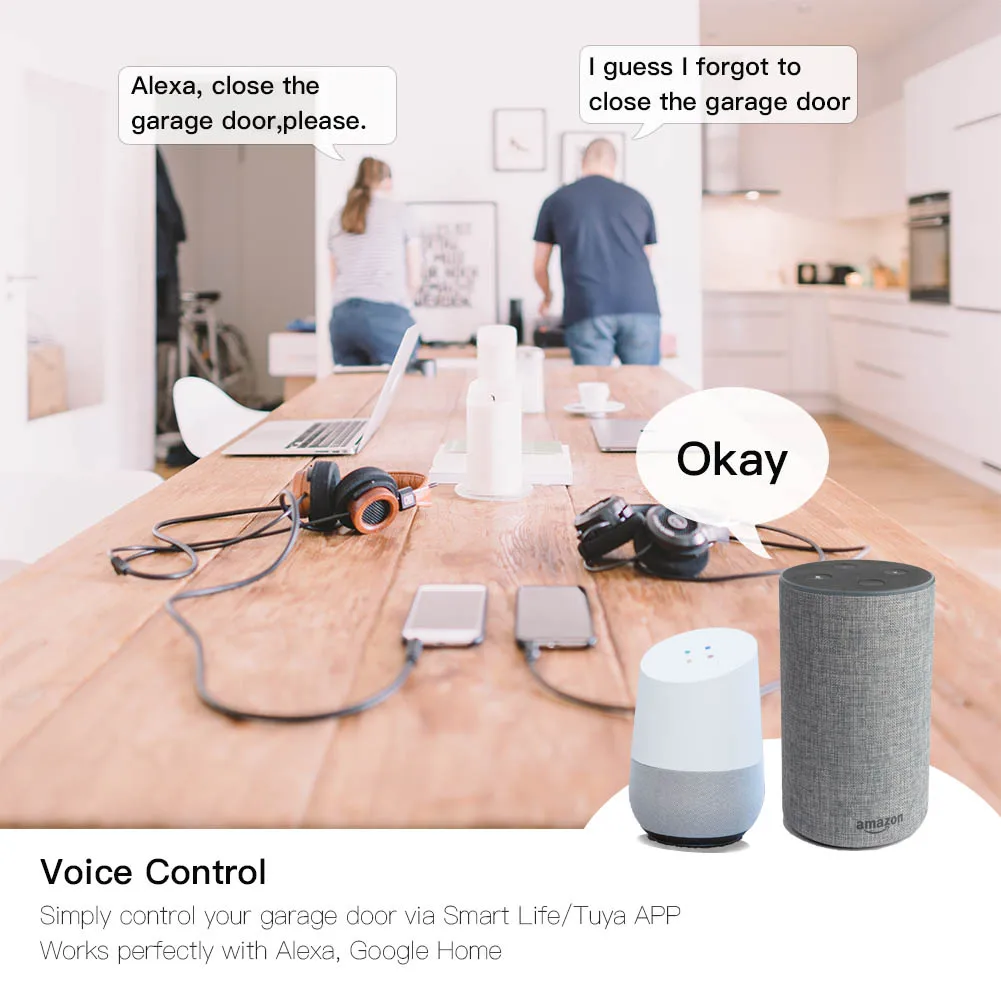 WiFi смарт гаражная дверь смарт жизнь приложение дистанционное управление открыть закрыть монитор совместим с Alexa Echo Google Home без концентратора требуется