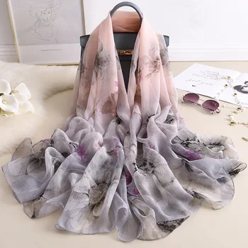 

2020spring autumn new long women's Silk Scarf fashion trend thickened warm super large shawl elegant atmosphere decoration scarf
