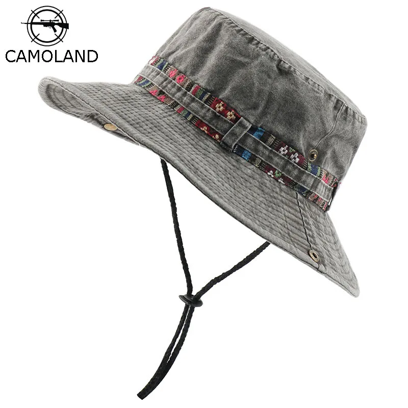 100% Cotton UV Protection Sun Hats For Women Men Fishing Hiking Bucket Hat Floral Ribbon Design Outdoor Beach Cap sun hat fisherman hat sun protection hat