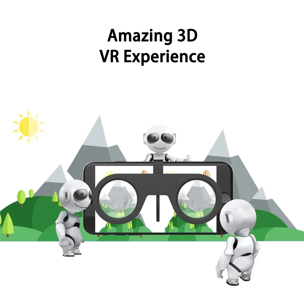 Мини Складная 3D Виртуальная реальность VR стекло es для samsung Galaxy S8/S9 Plus Xiaomi смартфон 3d фильмы 3 D стекло объектив Vr коробка