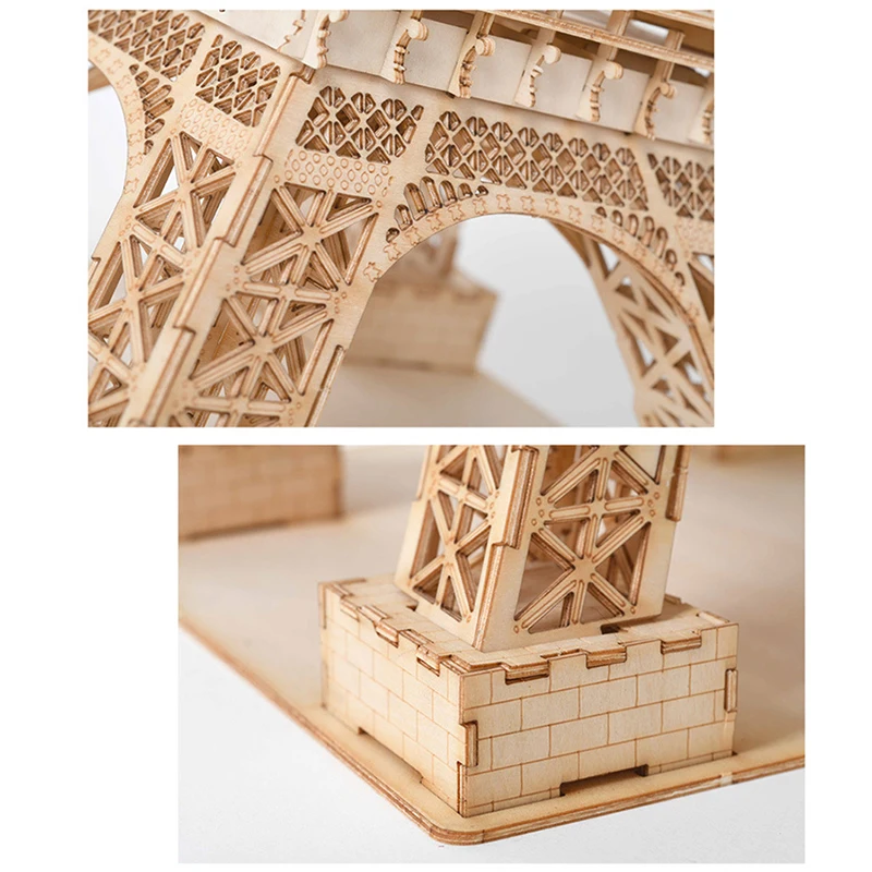 Набор деревянных 3d пазлов колесо обозрения лазерная резка глобус Эйфелева башня