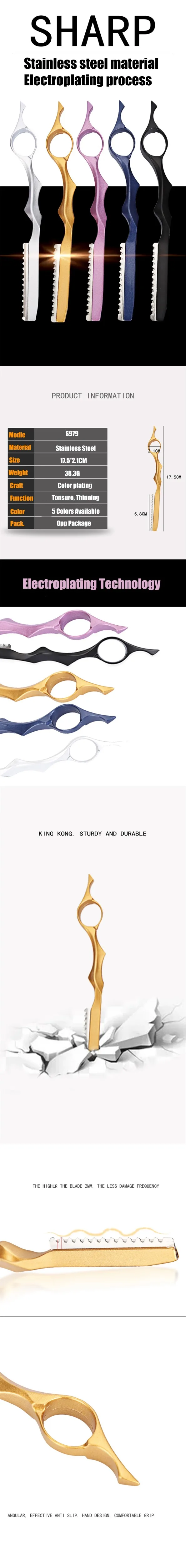 GOZLILI Safety Hair Cutting Razors for Hairdresser's Steel Barber Salon Thinning Tools+10pcs Blades Scraping Eyebrow Knife Kits (4)