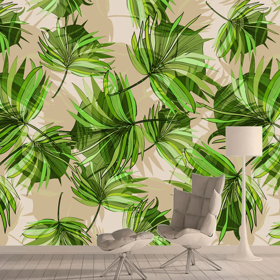 Banana Leaf Custom Decor Bedroom 3d Wallpapers Murals for Living Room Walls Paper House Sofa Background Contact Wall Rolls Print |