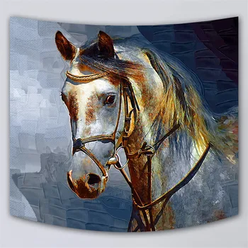 

Sunlight Wall Hanging Animals Wall Tapestry Three Horses Run Art Carpet for Home Bedroom Boho Decoration Tapestries