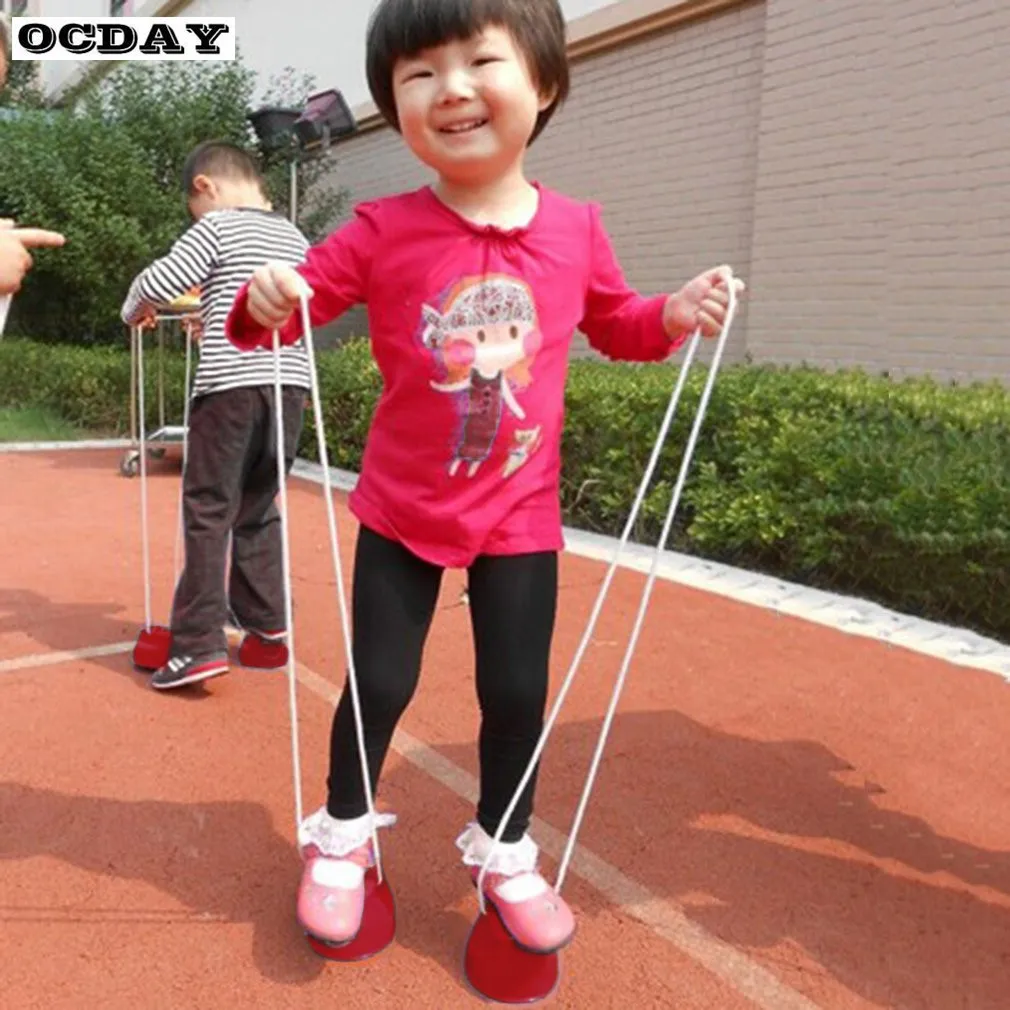Горячая OCDAY 1 пара 7 цветов Walk Stilt игрушка для прыжков пластиковая улыбка лицо узор Дети Спорт на открытом воздухе тренировка баланса игрушка