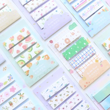 

Domikee cute cartoon candy school student self-adhesive index label notepad set colored kawaii sticky memo pad mug stationery