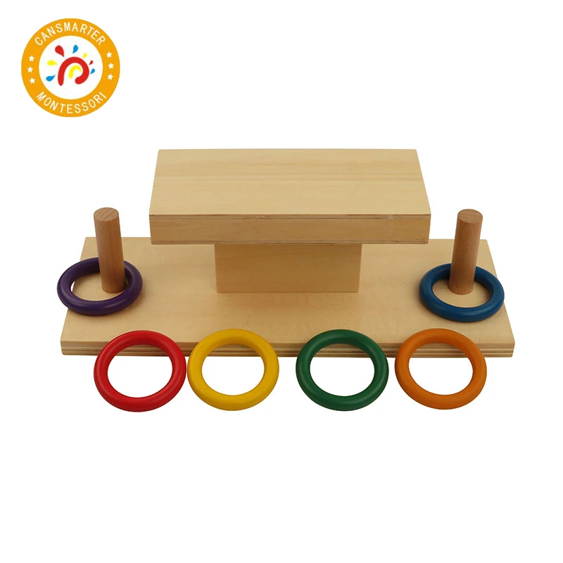  Montessori Material Ring Slide Small Wooden Preschool Early Learning Tool Teaching Aids School Home