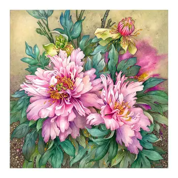 

Pink big peony flowers Diamond Painting Round Full Drill Floral Nouveaute DIY Mosaic Embroidery 5D Cross Stitch home decor gifts