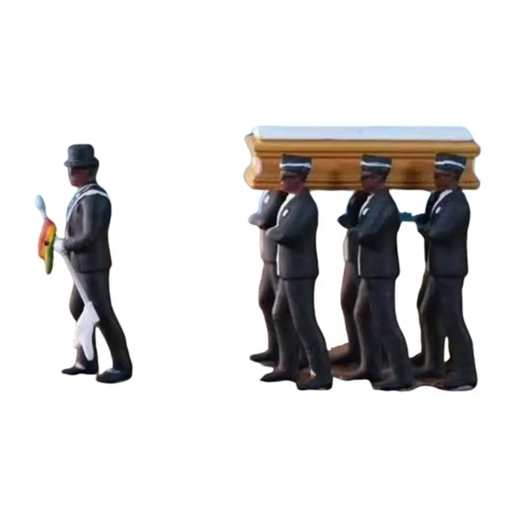 

PVC Black Man Lift The Coffins Garage Kit Collection Figure For Halloween Gift Black Man Carrying A Coffin 10Cm Doll
