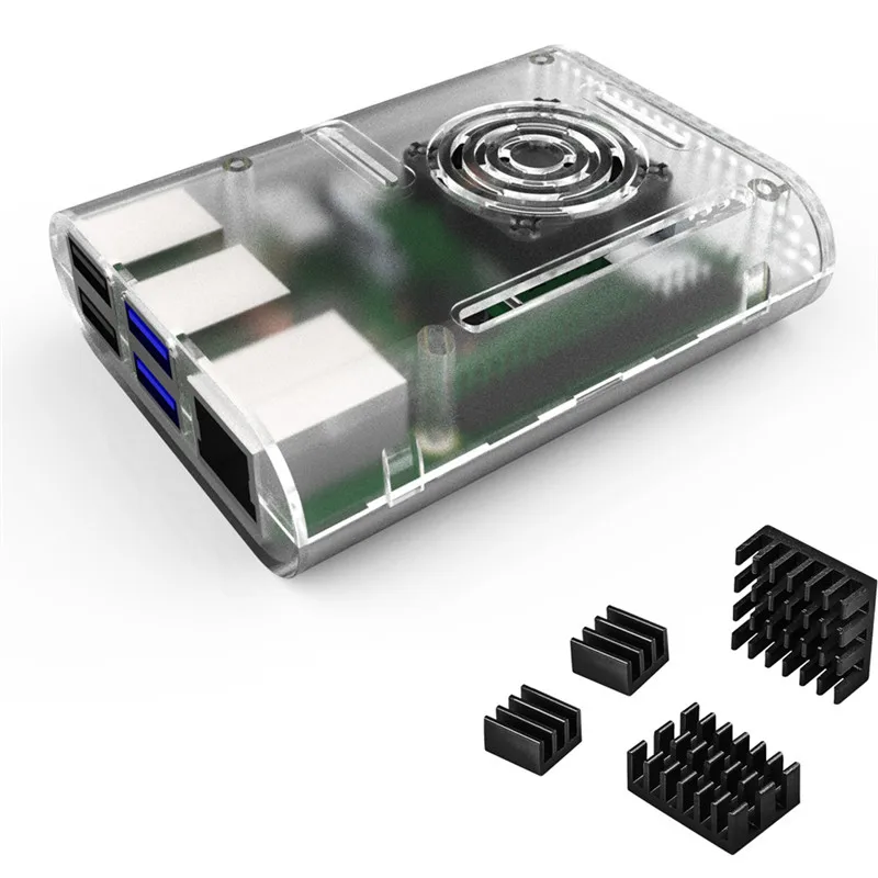 T with heatsink Raspberry Pi 4 Чехол, Raspberry Pi чехол с охлаждающим вентилятором, Raspberry Pi 4 радиатор для Raspberry Pi 4 Модель B, Pi 4B, Pi 4 - Цвет: T with heatsink