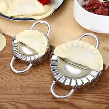 Jiaozi-Utensilios para albóndigas, molde ecológico de pastelería de acero inoxidable, herramientas de cocina, cortador de masa para Cocina