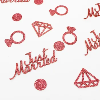 

100pcs Wedding Glitter Confetti Supplies Diamond Ring Throw Paper Card Just Married Decoration Bachelorette Hen Party Decor zz25