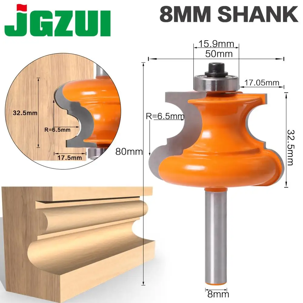 

1pc 8mm Shank Bead Molding Router Bit Flute & Beading Line Woodworking Tenon Milling Cutter for Wood Tool