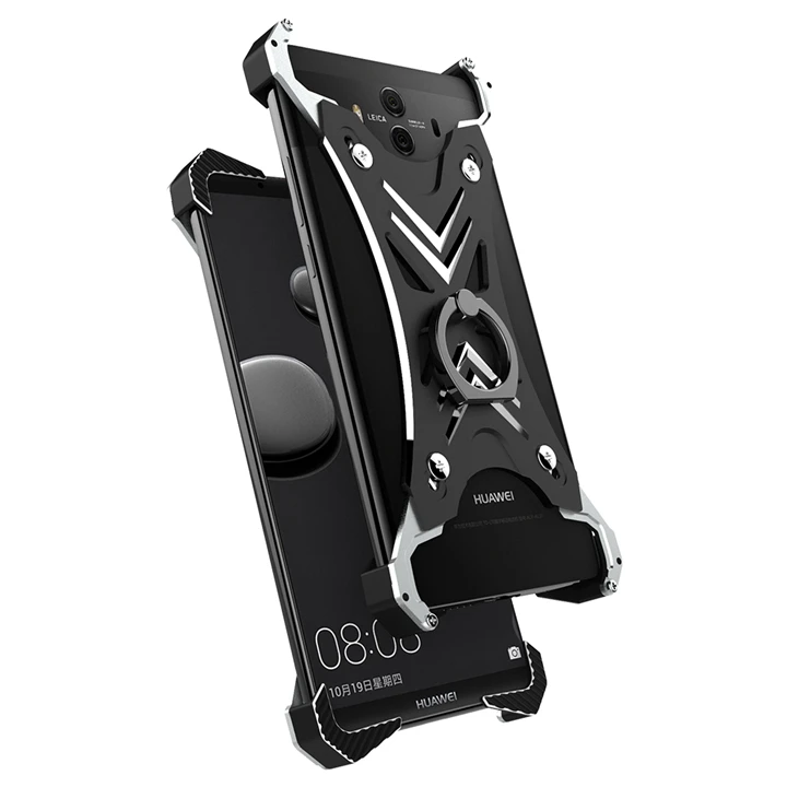 Luxury Alluminum Alloy Adjustable Ultra Light-weight Bracket Case for Huawei Mate 10 Pro Vivo X9S X9 Plus X20 Cover Metal Bumper - Цвет: Black