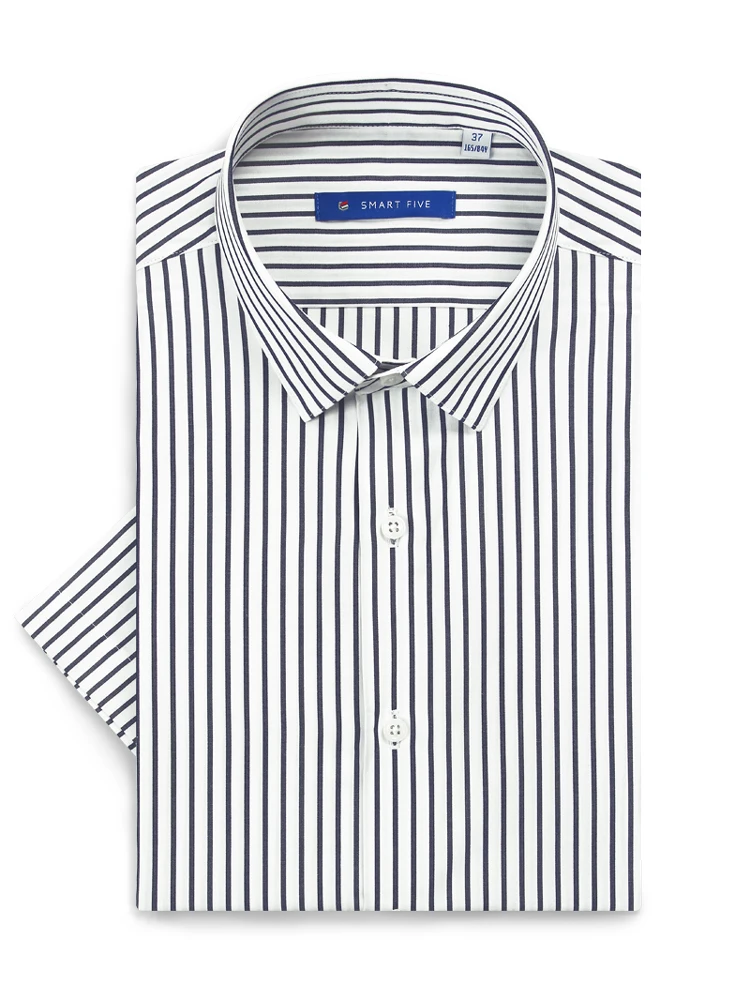 

Smart Five 2020 Summer Camisa Masculina Cotton Striped Short Sleeve Men Shirt Slim Fit Business Office Shirt For Male Clothing