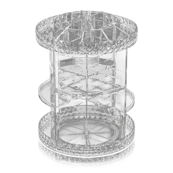 

New 360-Degree Rotating Drawer Makeup Storage Box Brush Holder Jewelry Organizer Case Transparent Acrylic Cosmetic Organizer Box