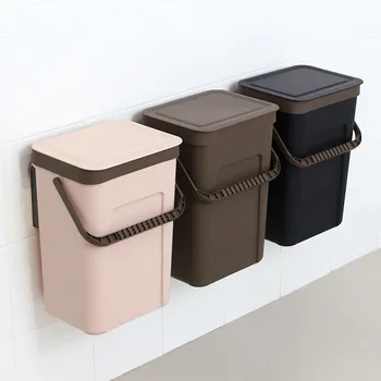 

Kitchen Wall Mounted Garbage Bin Gift GarbageDoor Hanging Storage Portable Wall Mounted Debris Box Trash Bin Dustbin Gathering D