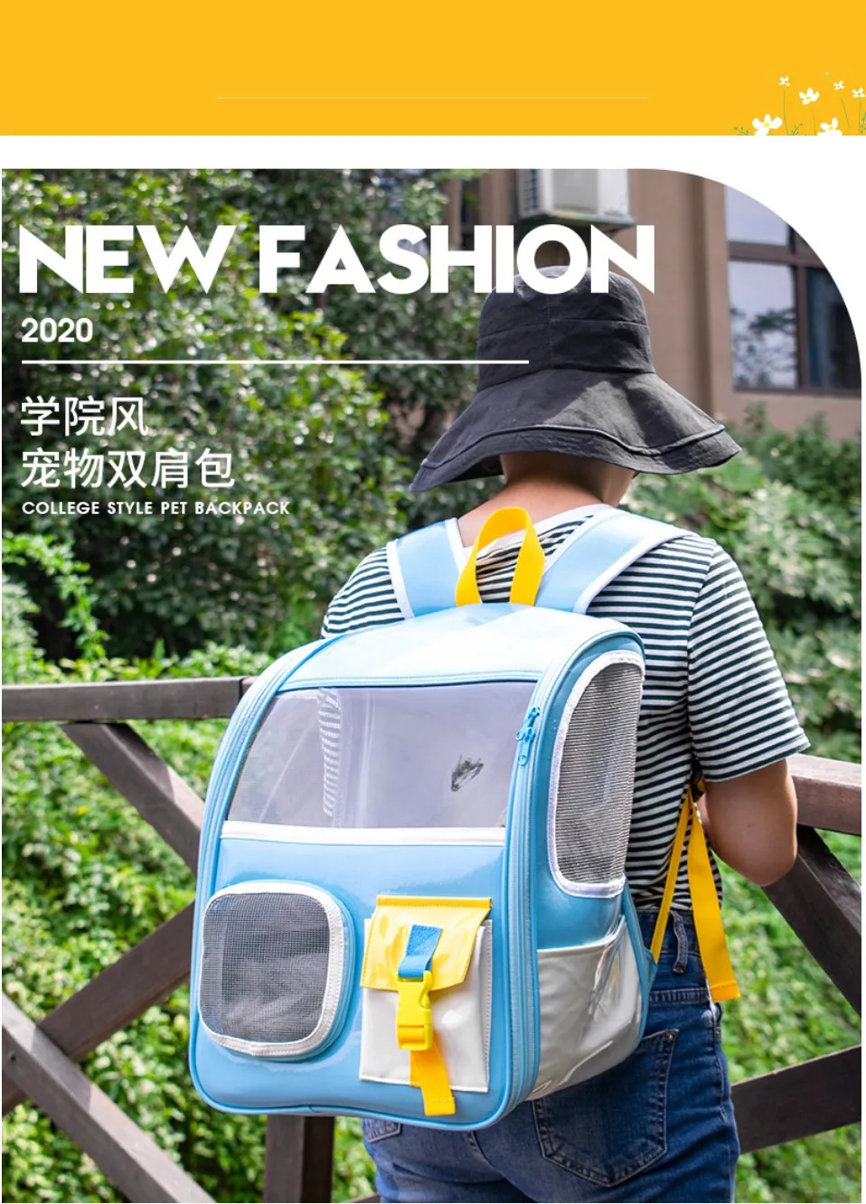Title 18, Pet Cat Carrier Backpack Transparent Travel Car...
