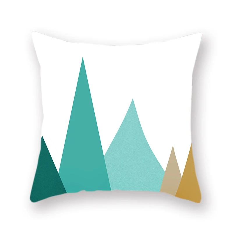 Nordic Cushion Cover Blue Green Geometric 45x45cm Chair Car Decoration Gradient Circle Striped Yellow Fluffy Pillowcase | Дом и сад