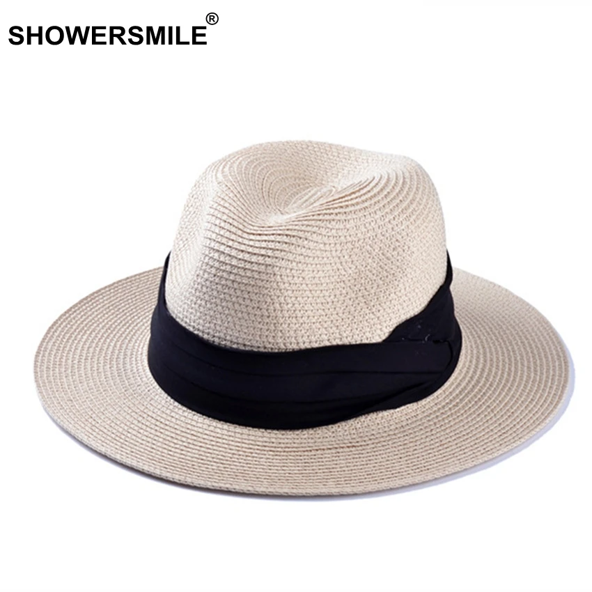 Шляпа SHOWERSMILE соломенная для женщин и мужчин Повседневная пляжная Панама с