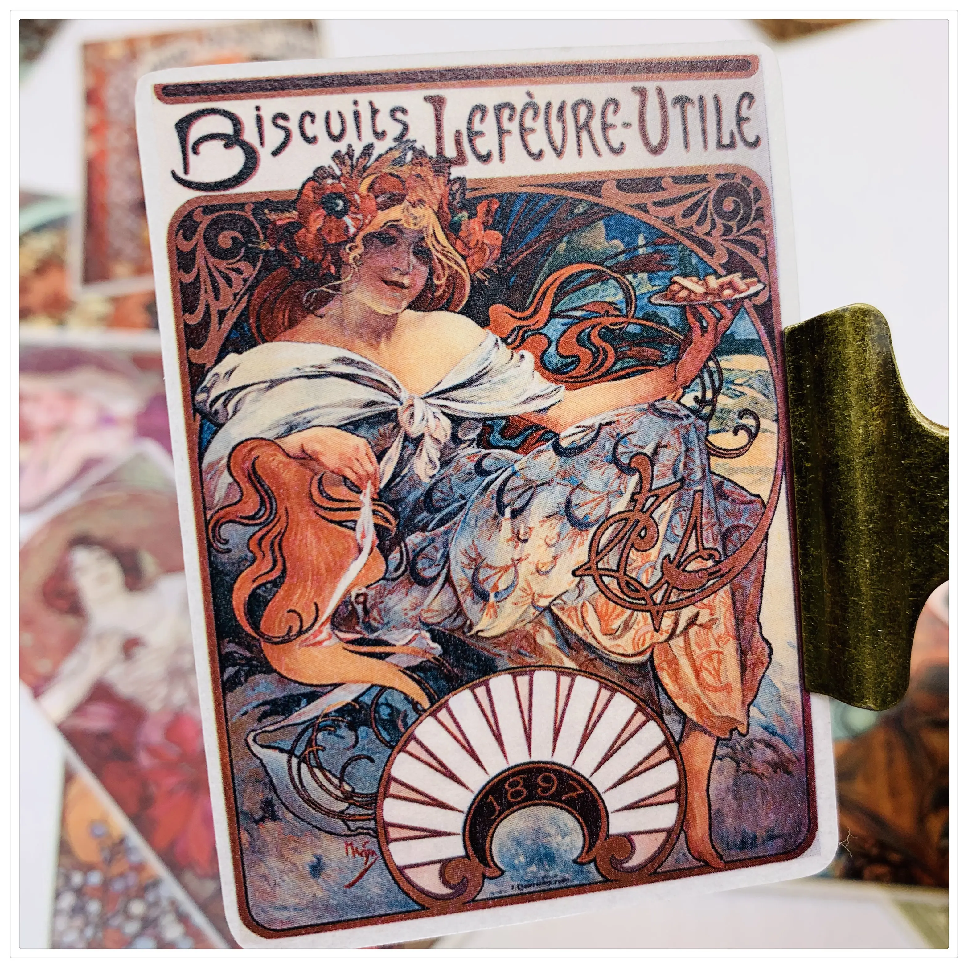 

Vintage Mucha Light Stickers DIY Scrapbooking Album junk journal Diary Happy Planner Decoration Stickers